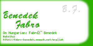 benedek fabro business card